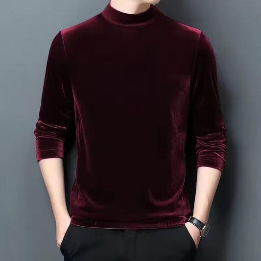 N0113 Men's gold velvet sweatshirt