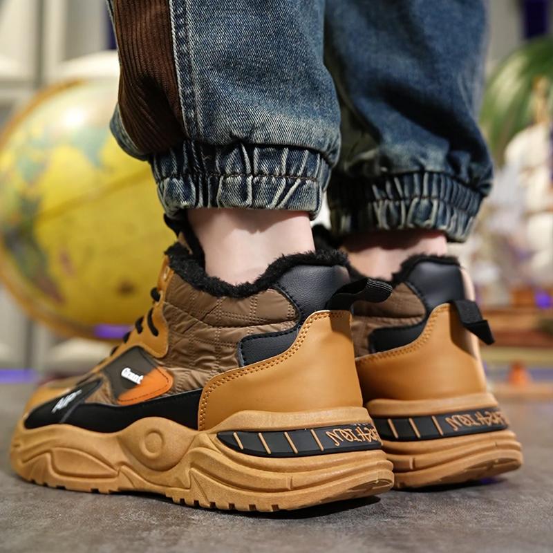 N0103 Men's winter warm high top casual shoes