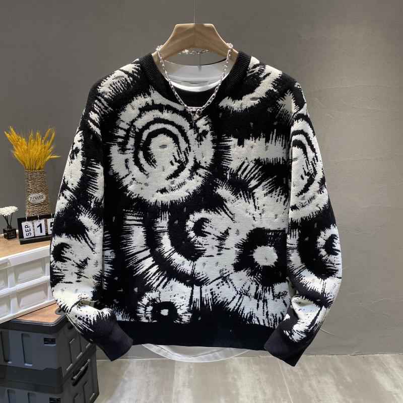 N1010 Men's trendy personalized knitted sweater