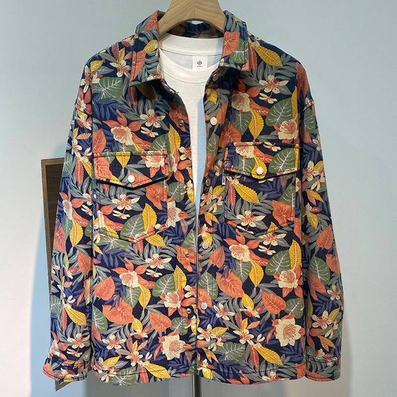 N0806 Men's stylish printed loose jacket