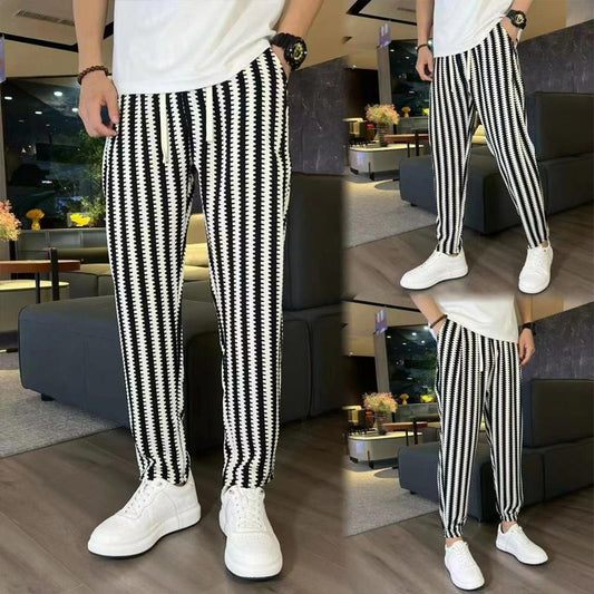 N0710 Men's fashionable all-match striped loose casual pants