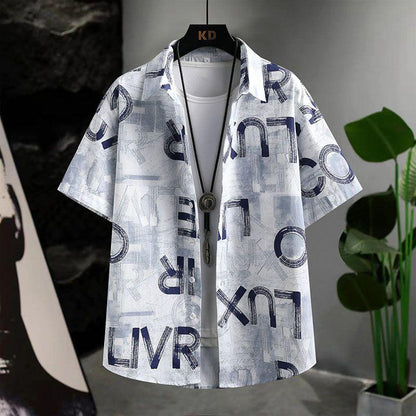 N0717 Men's Thin Casual Breathable Graffiti Shirt