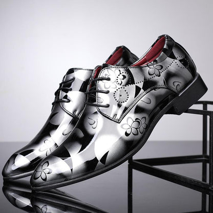 N0115 New shiny casual leather shoes