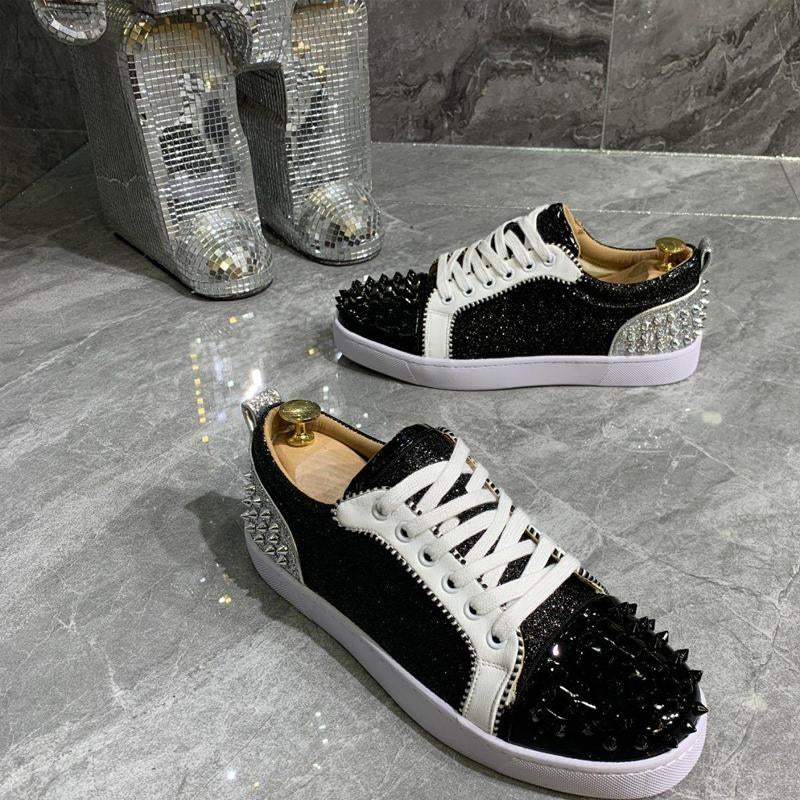 N0520 Handsome shiny rivet casual shoes