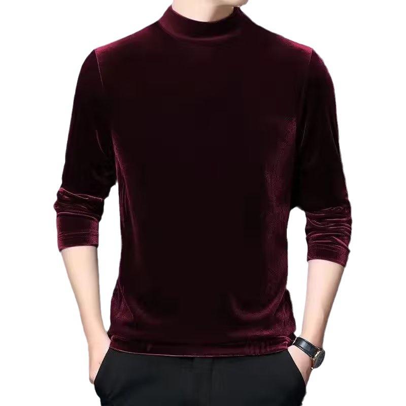 N0113 Men's gold velvet sweatshirt