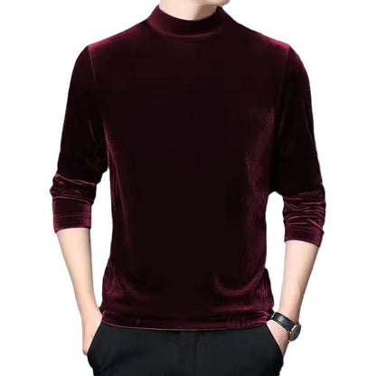 N0113 Men's gold velvet sweatshirt