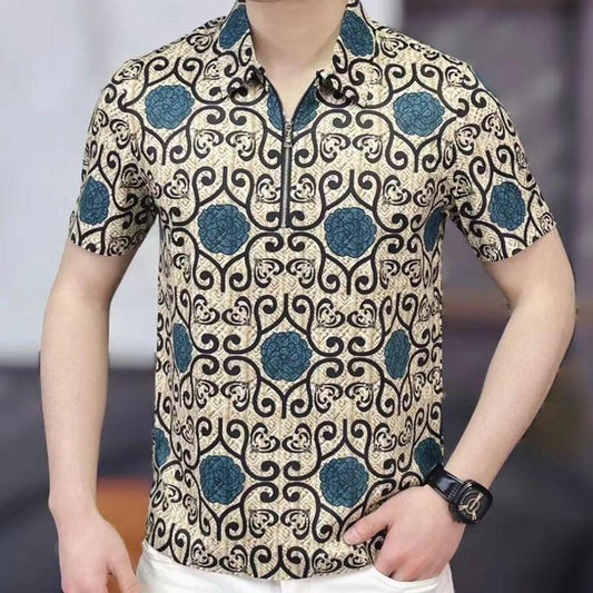 N0625 New summer trend all-match lapel short-sleeved shirt