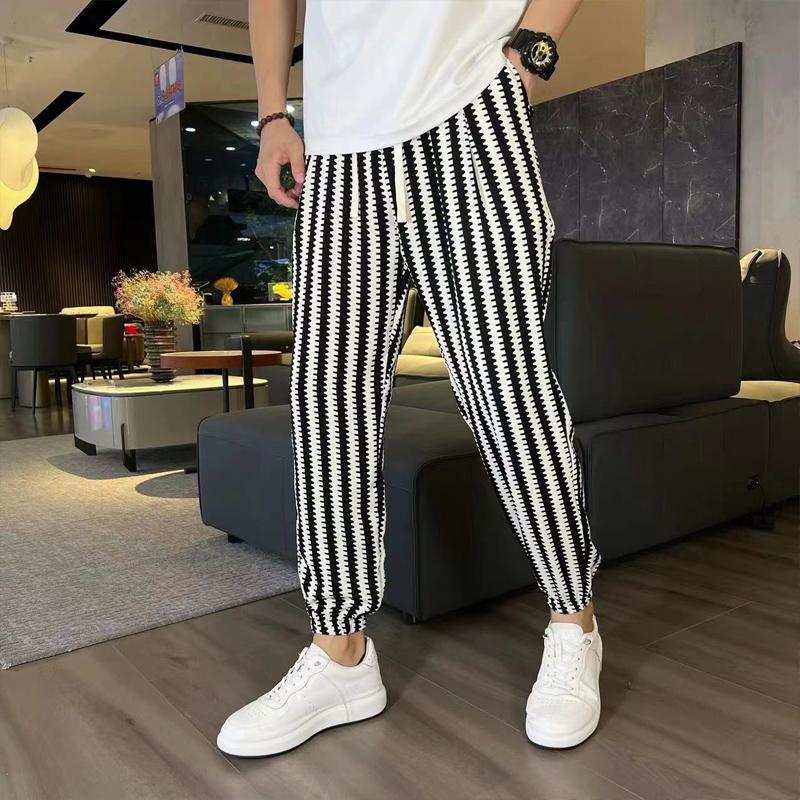 N0710 Men's fashionable all-match striped loose casual pants