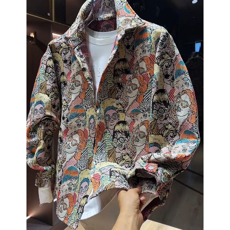 N0815 Men's Painted Jacquard Trendy Casual Jacket