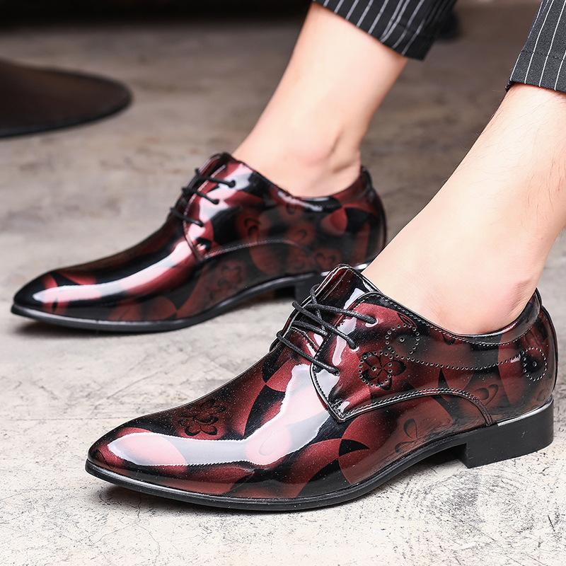 N0115 New shiny casual leather shoes