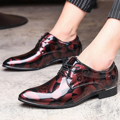 N0115 New shiny casual leather shoes