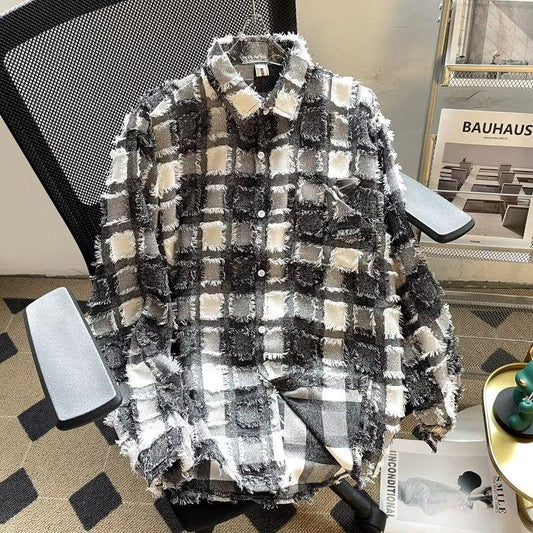 N0805 Men's retro checkered shirt