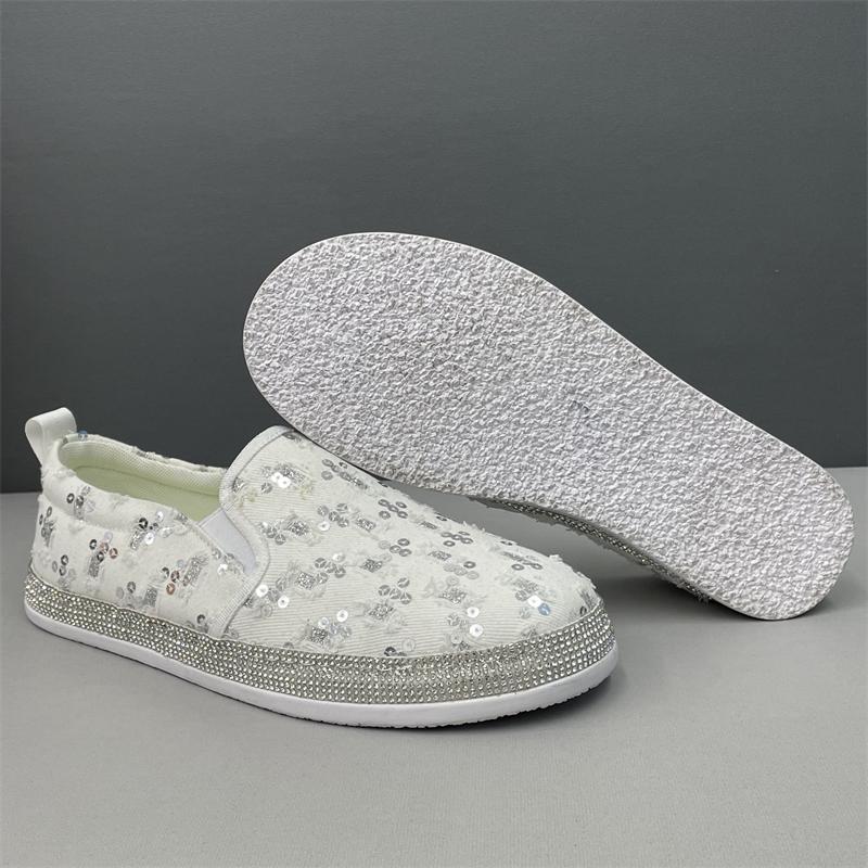 Casual diamond-encrusted slip-on