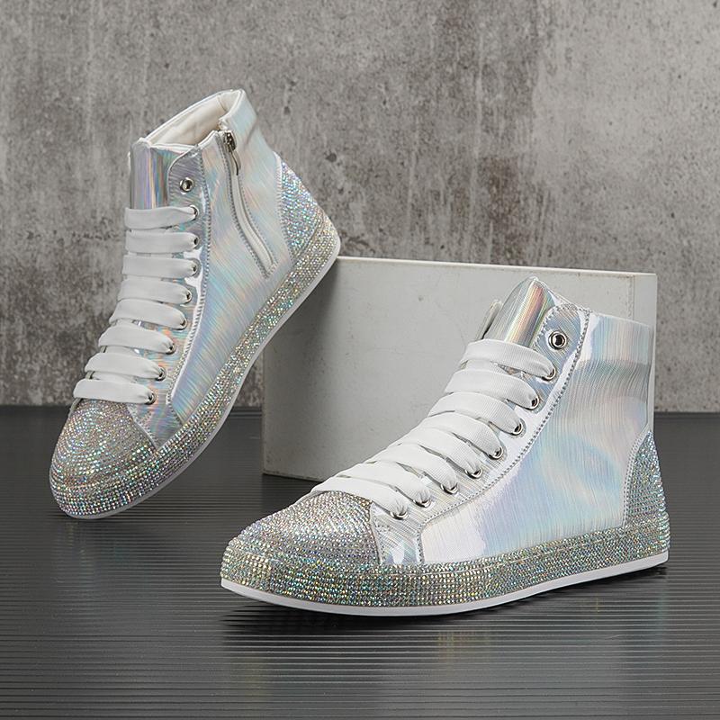 New spring and summer men's rhinestone laser sneakers