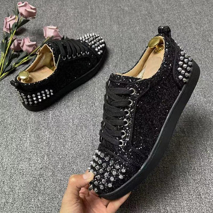 N0520 Handsome shiny rivet casual shoes