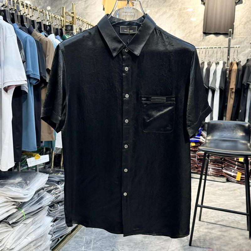 N0702 Men's summer skin-friendly and comfortable trendy lapel short sleeves