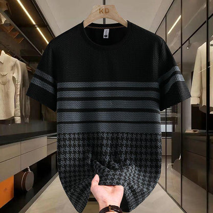 N0809 Summer Men's Striped Print T-Shirt