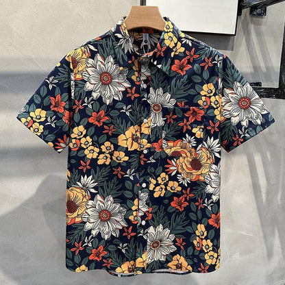 N0627 Summer Thin Fashion Printed Short Sleeve Shirt