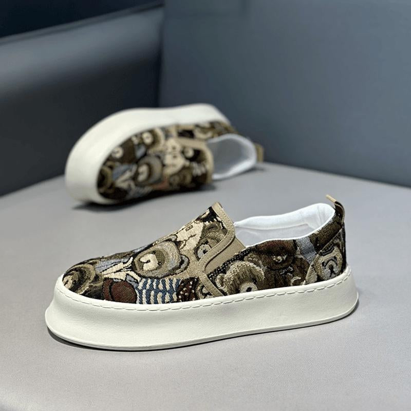 N0528 Fashion trend printed breathable men's casual shoes