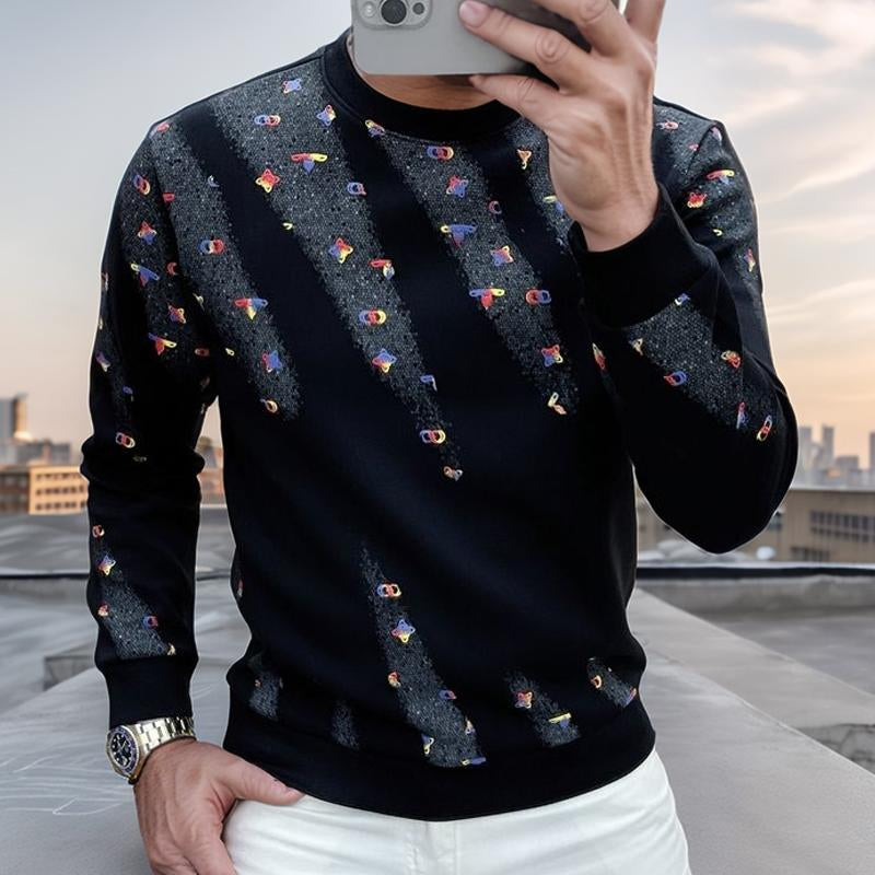 N0910 Men's shooting star print top