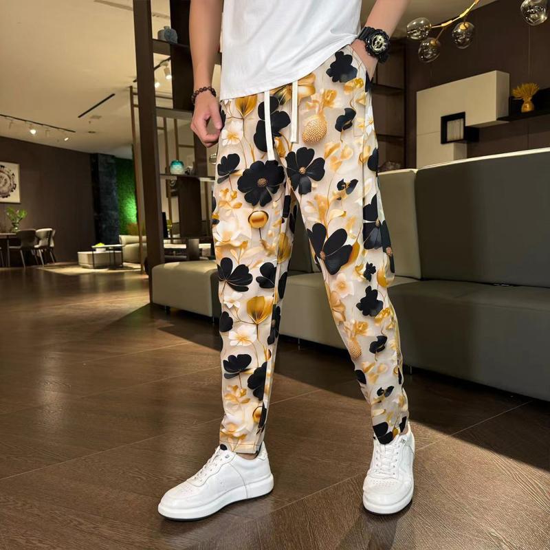 N0710 New summer light ice silk casual pants