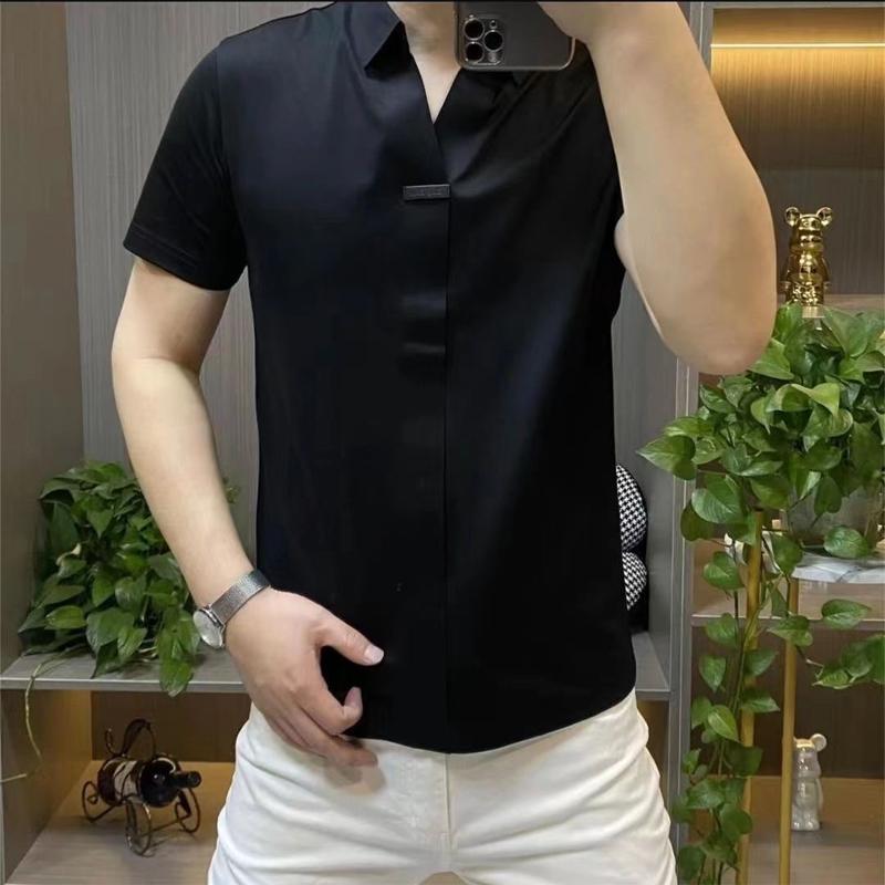 N0614 Summer Ice Silk Fashionable All-match Casual T-shirt