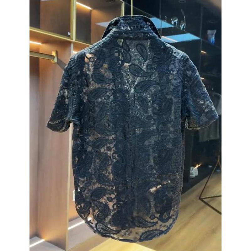 N0703 New style light luxury temperament jacquard short sleeves