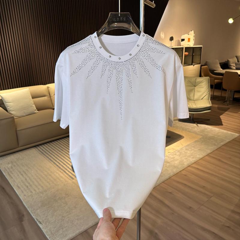 N0718 Summer new rhinestone personalized T-shirt