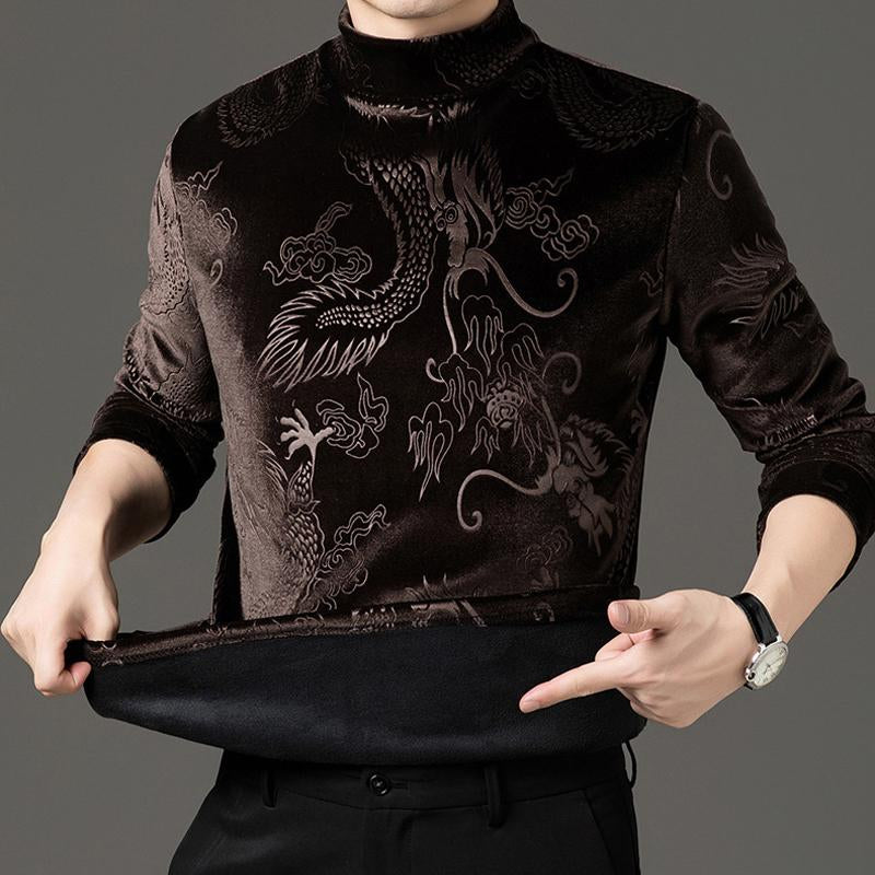 N0110 Men's gold velvet sweater