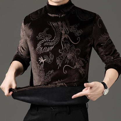 N0110 Men's gold velvet sweater