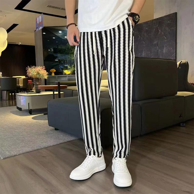 N0710 Men's fashionable all-match striped loose casual pants