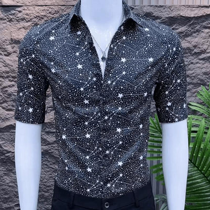 N0626 Handsome casual five-quarter sleeve shirt