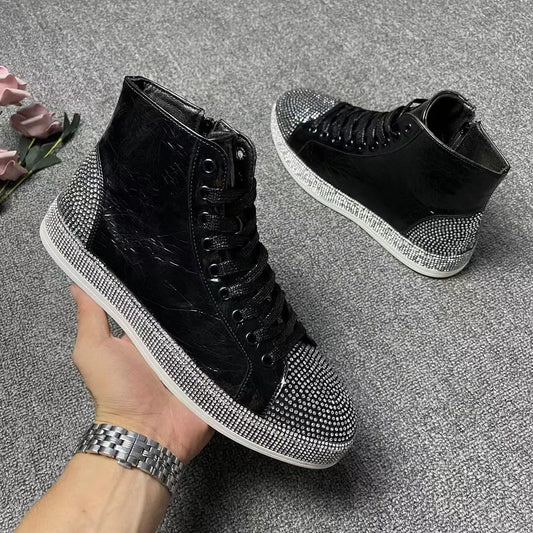 New spring and summer men's rhinestone laser sneakers