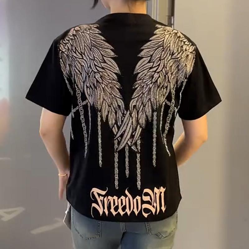 D5241 New Summer Rhinestone T-shirt