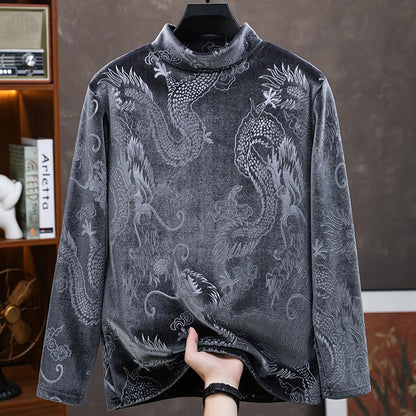 N0110 Men's gold velvet sweater