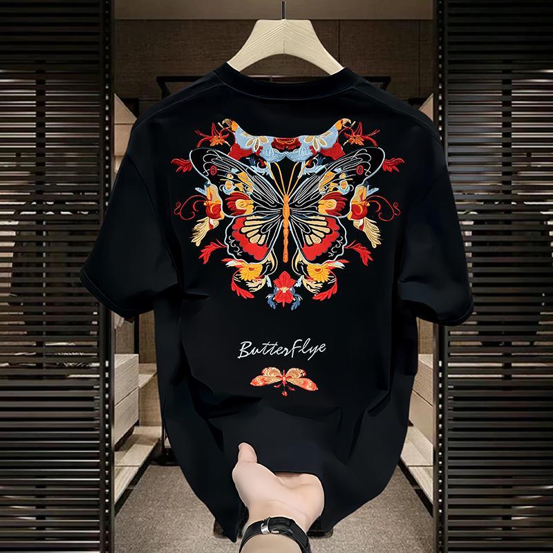 N0627 Fashionable embroidered butterfly casual T-shirt