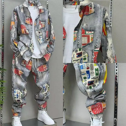 N1220 Men's Retro Painted Fashion Suit