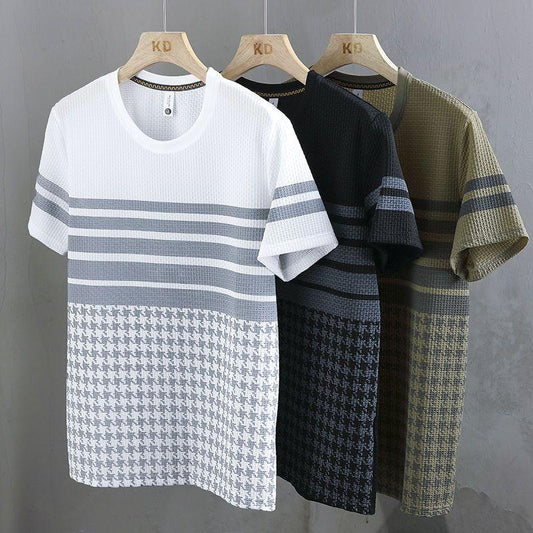 N0809 Summer Men's Striped Print T-Shirt