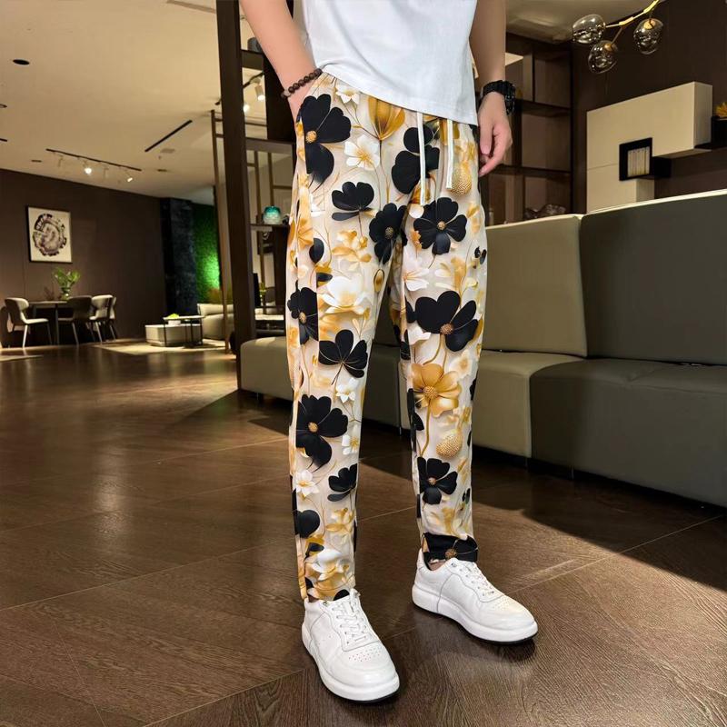 N0710 New summer light ice silk casual pants