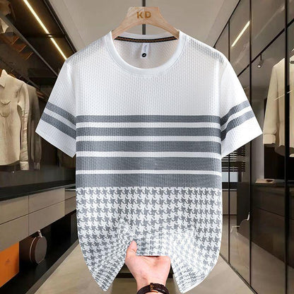 N0809 Summer Men's Striped Print T-Shirt