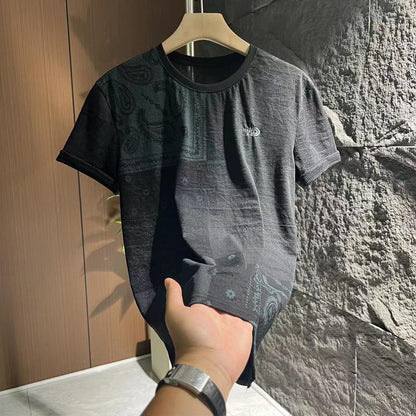 N0723 Summer Men's Slim Round Neck Casual T-shirt