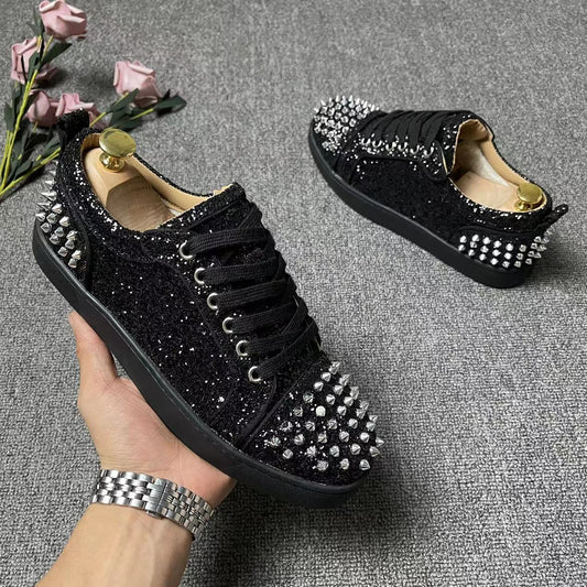 Men's studded sequin casual shoes