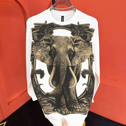 N0809 New Fashion Casual Elephant Print Sweatshirt