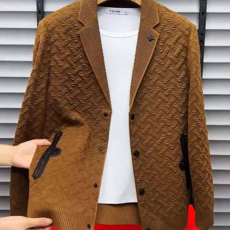 N0918 Men's new three-dimensional knitted jacket