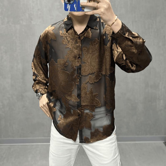 N0614 New summer jacquard sunscreen fashionable versatile shirt