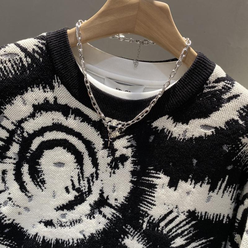 N1010 Men's trendy personalized knitted sweater