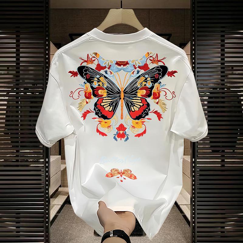 N0627 Fashionable embroidered butterfly casual T-shirt