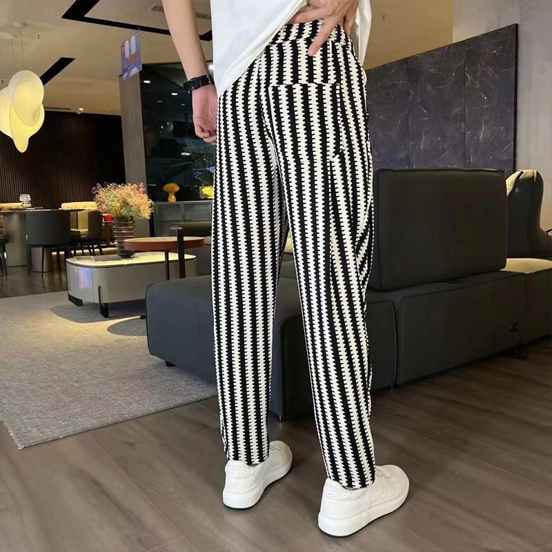 N0710 Men's fashionable all-match striped loose casual pants