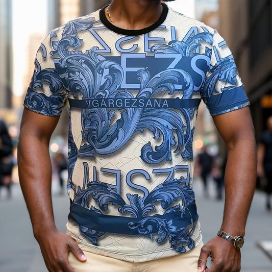 N0802 Men's trendy printed T-shirt