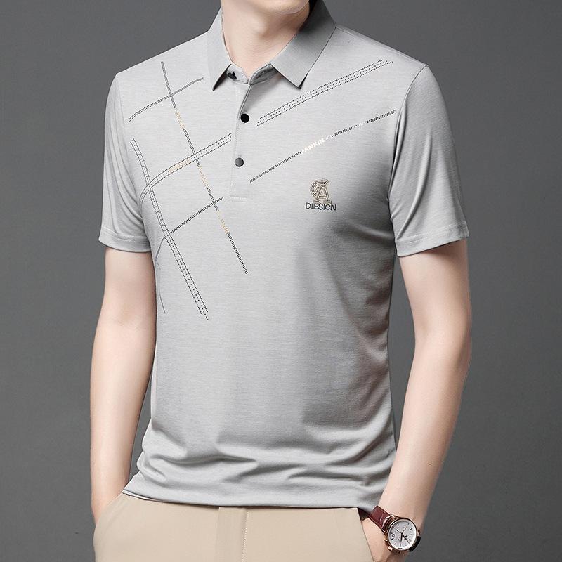 Men's Wrinkle Resistant High Stretch Ice Silk Polo Shirt - Father's Day Special